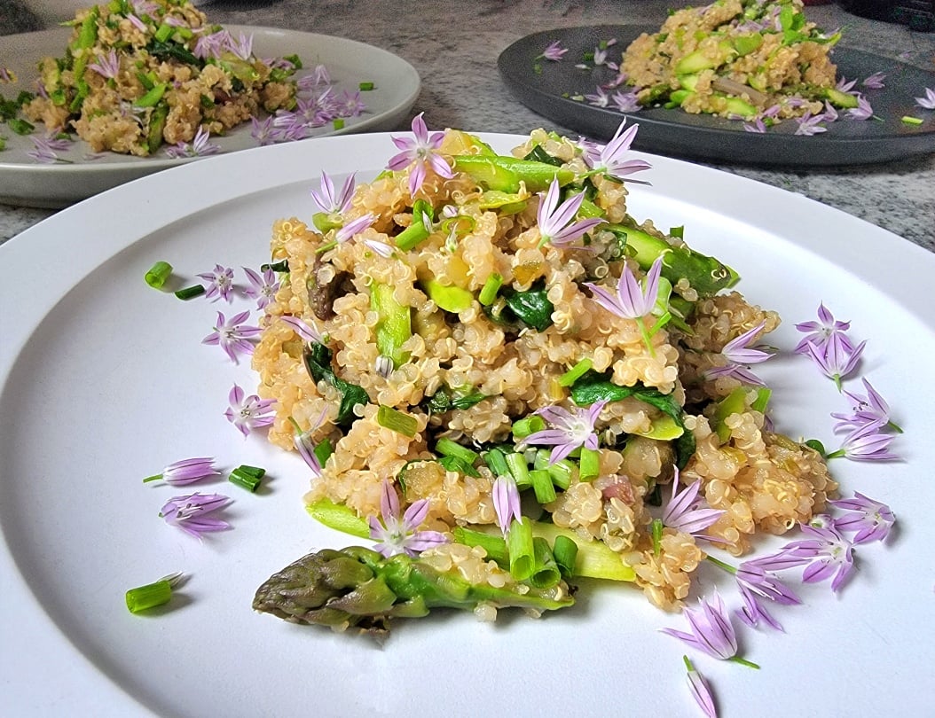 Asparagus-Quinoa-Risotto-with-Swiss-Chard
