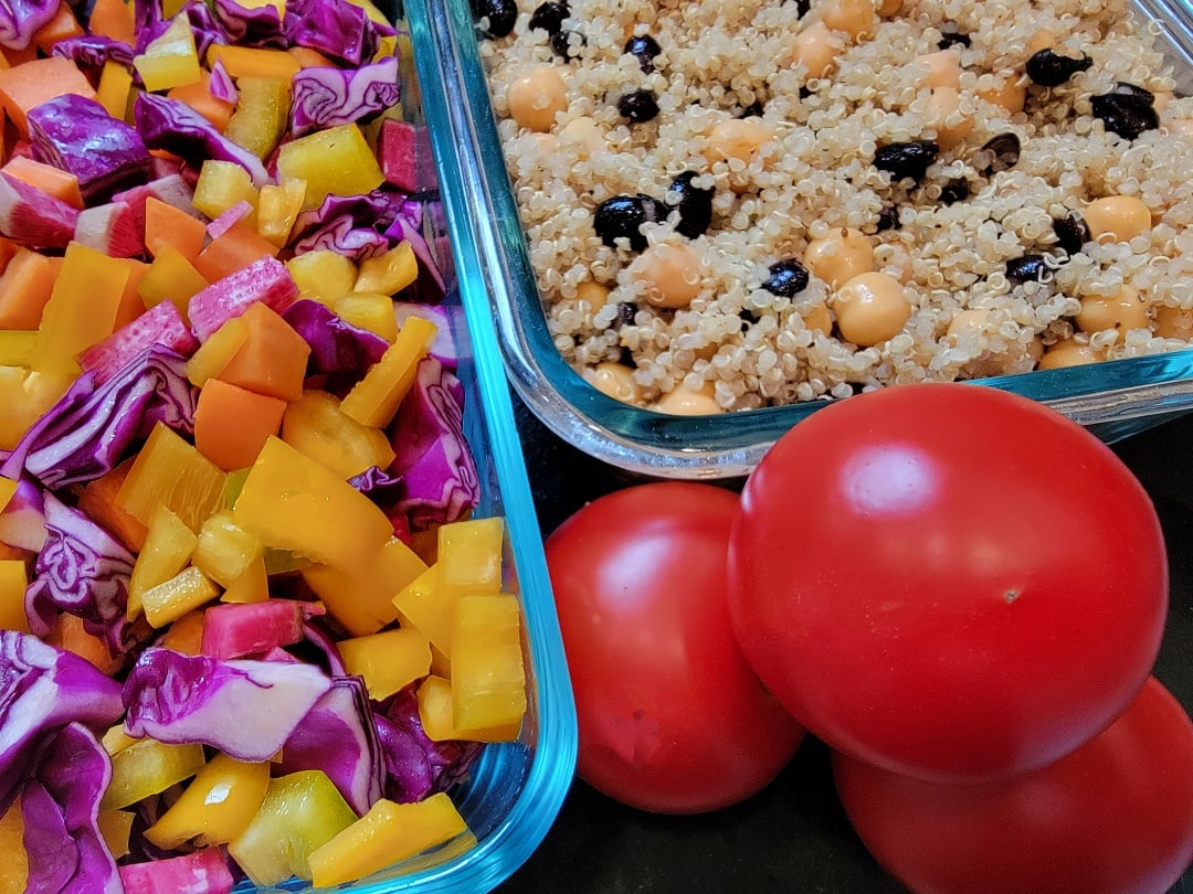 Crunchy Salad + Chickpea Quinoa