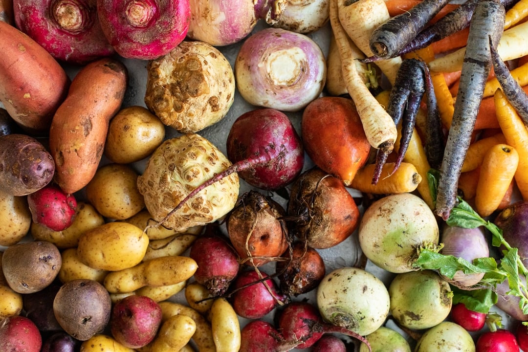 Root vegetables tray